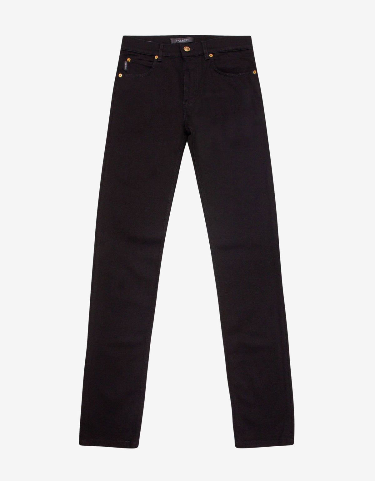 Versace Black Via Gesu Plaque Jeans