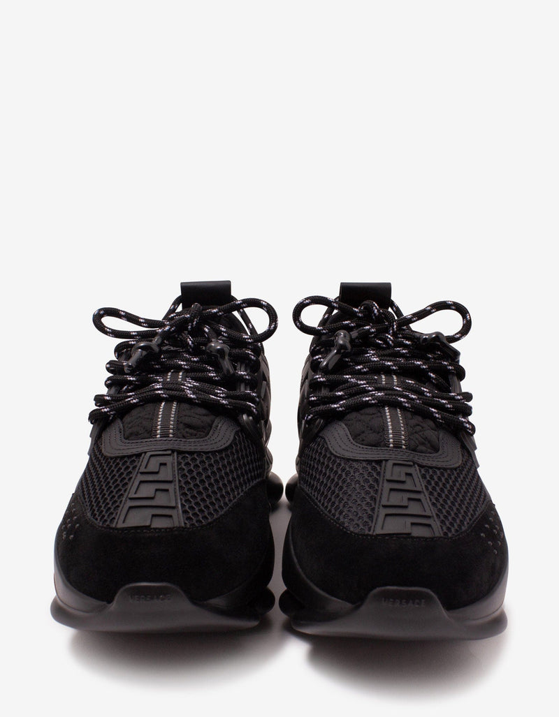 Versace Chain Reaction Black Mesh Panelled Trainers