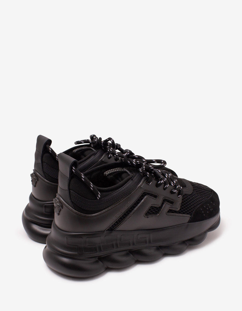 Versace Chain Reaction Black Mesh Panelled Trainers