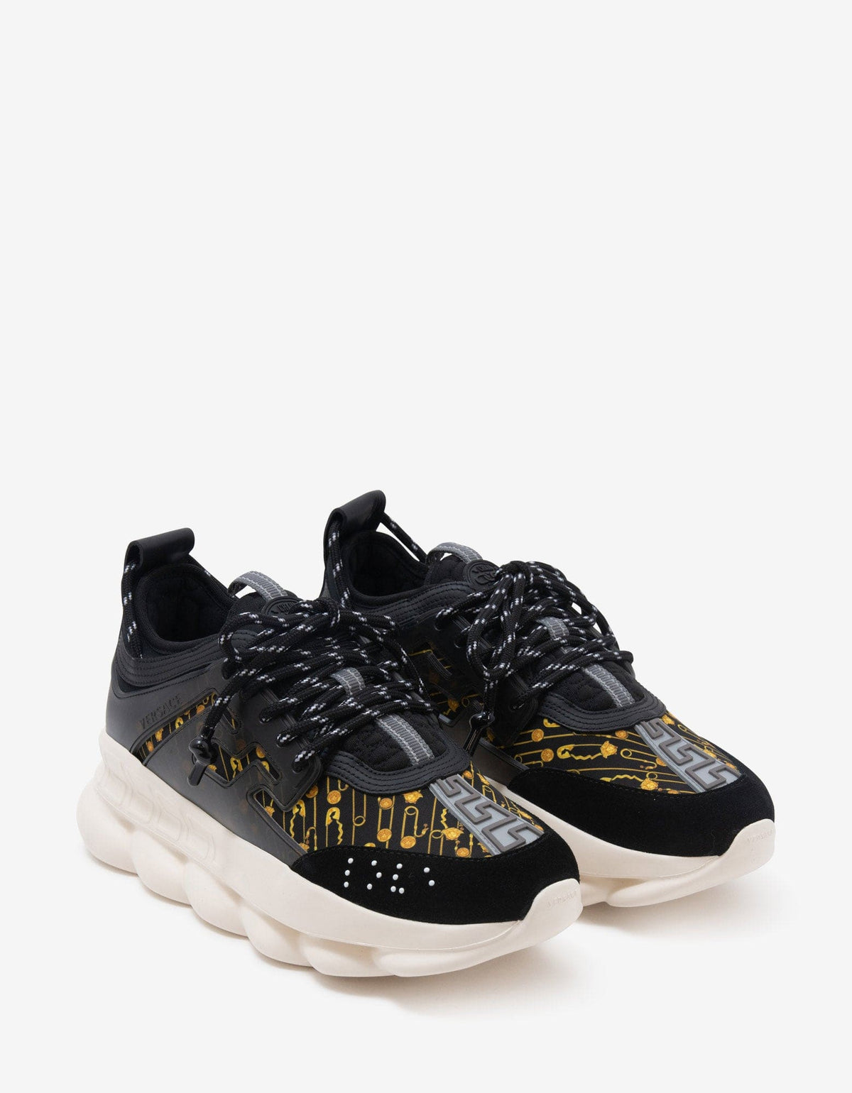 Versace Chain Reaction Safety Pin Print Trainers