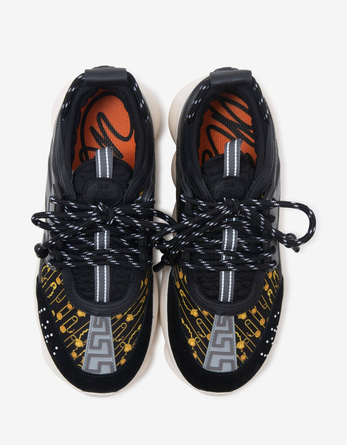 Versace Chain Reaction Safety Pin Print Trainers