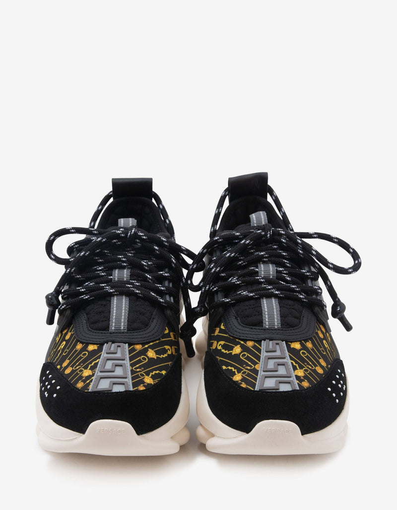 Versace Chain Reaction Safety Pin Print Trainers