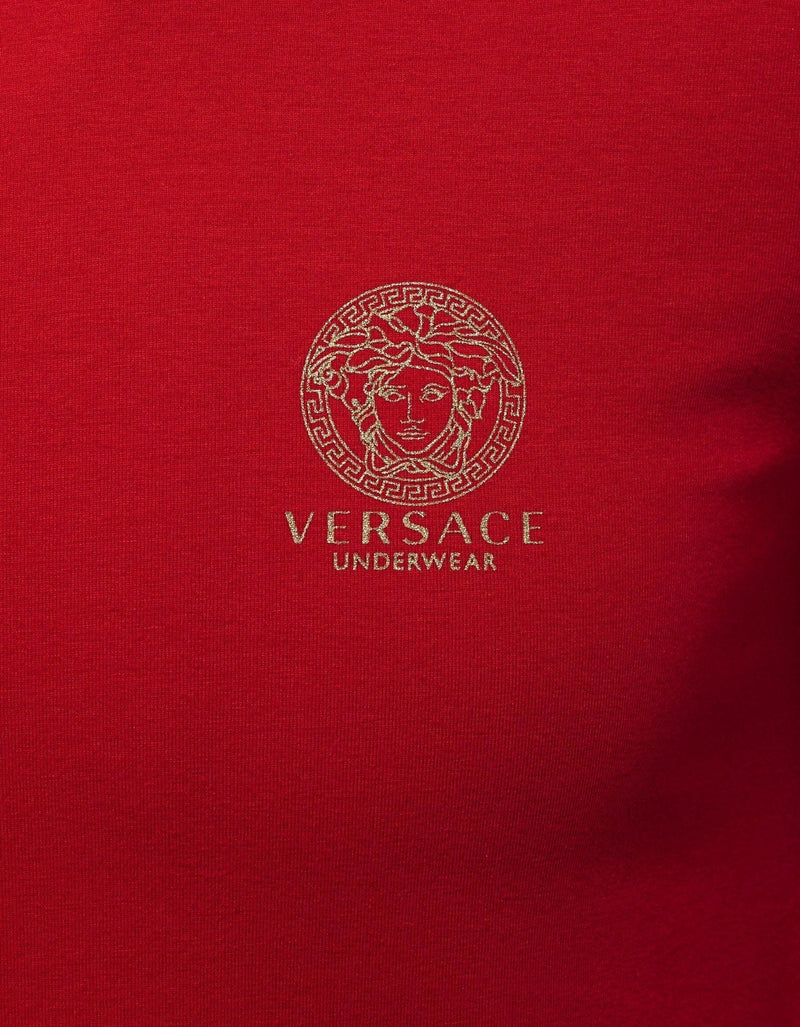 Versace Gym Red Stretch Cotton T-Shirt