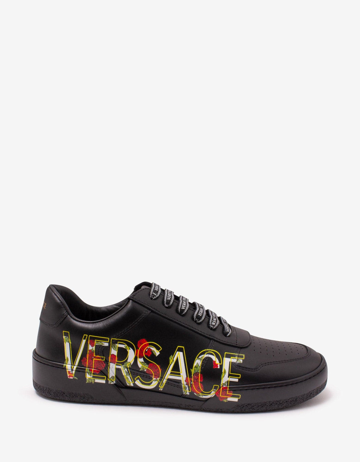 Versace Ilus Black Logo Trainers