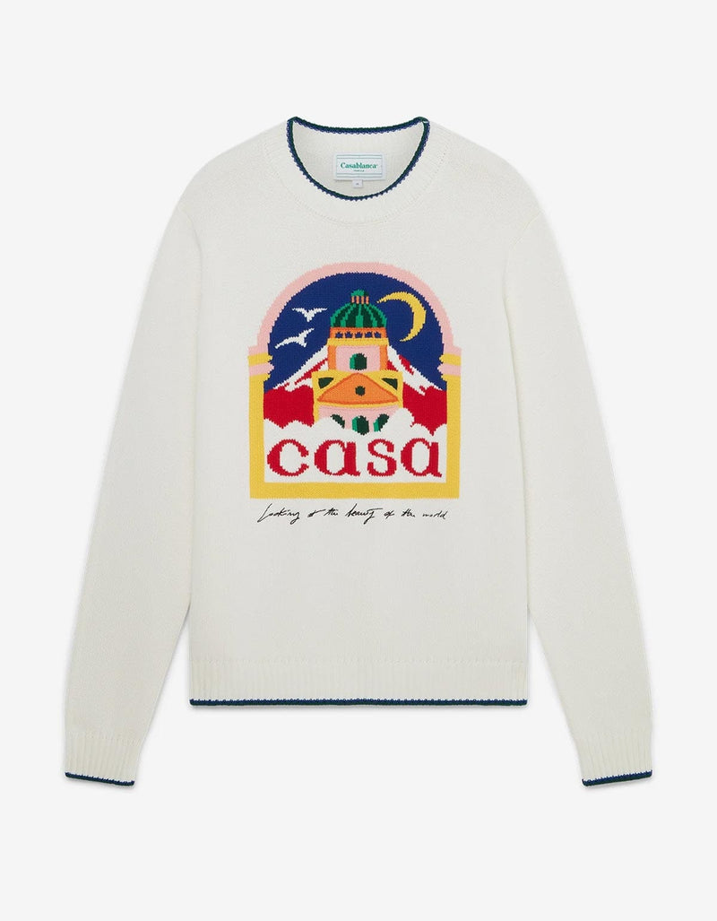 White Casa Intarsia Sweater