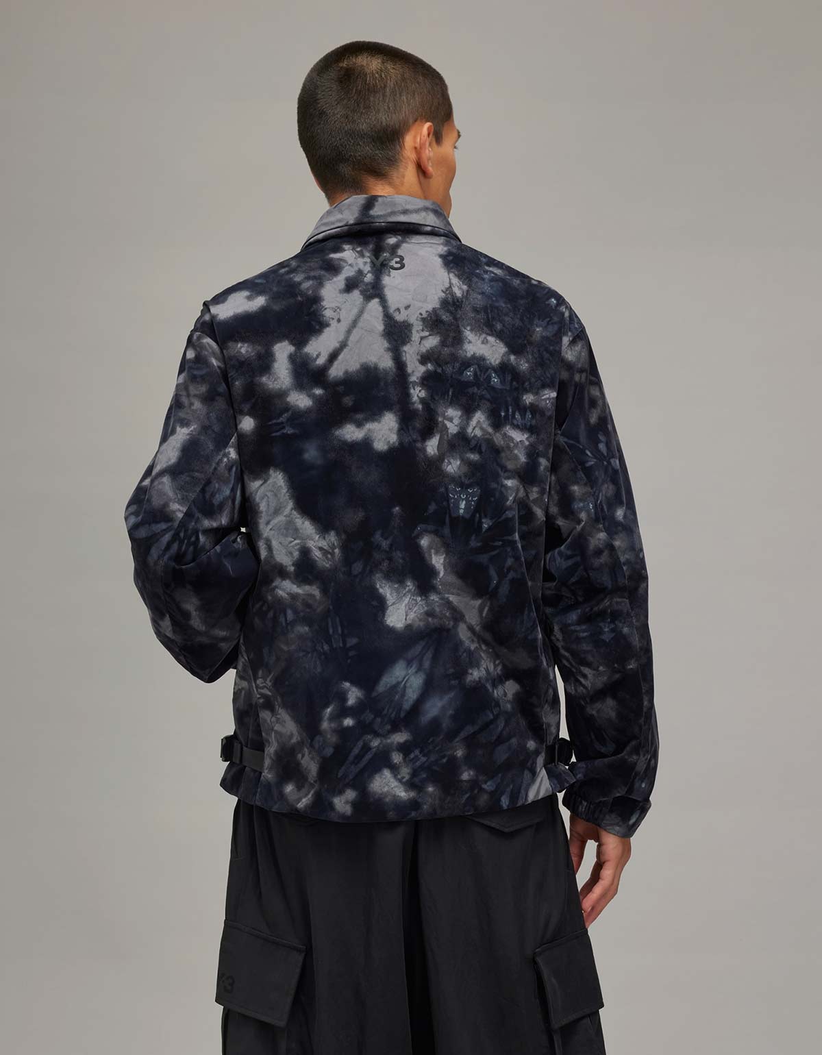 Y-3 Black All-over Print Flock Nylon Liner Jacket