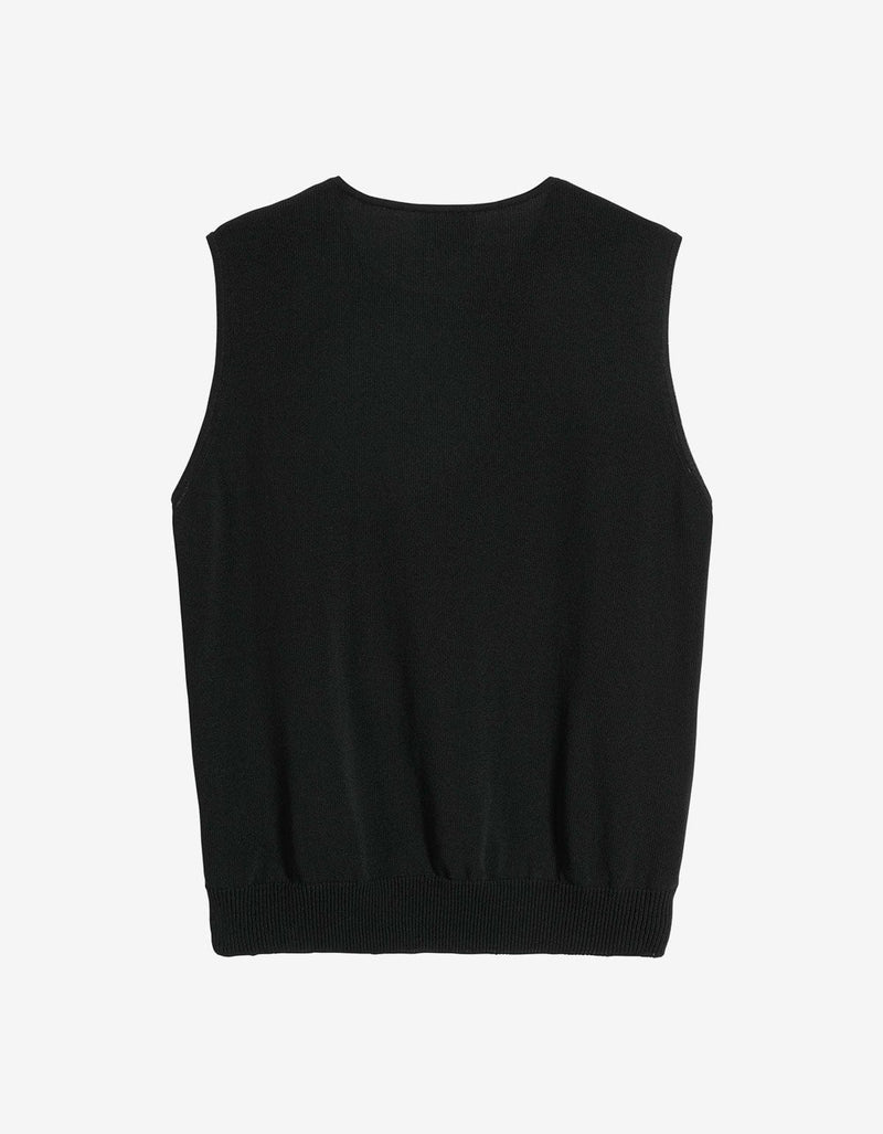 Y-3 Black Flayed Logo Vest