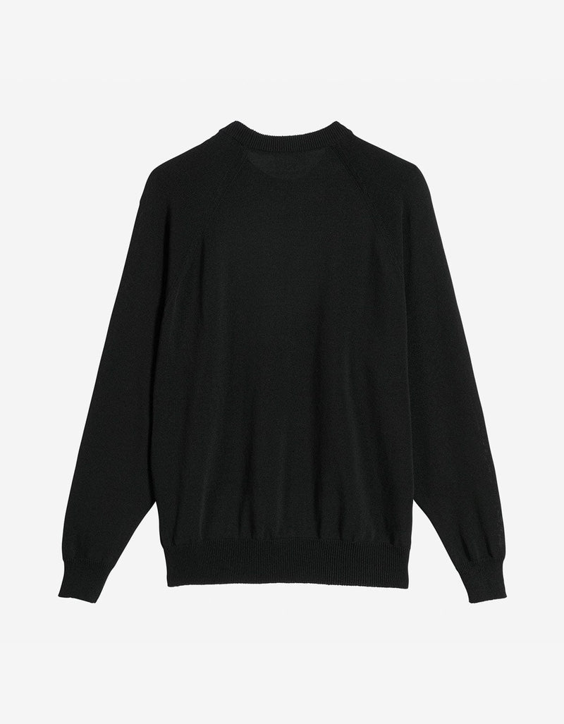 Y-3 Black Frayed Logo Sweater