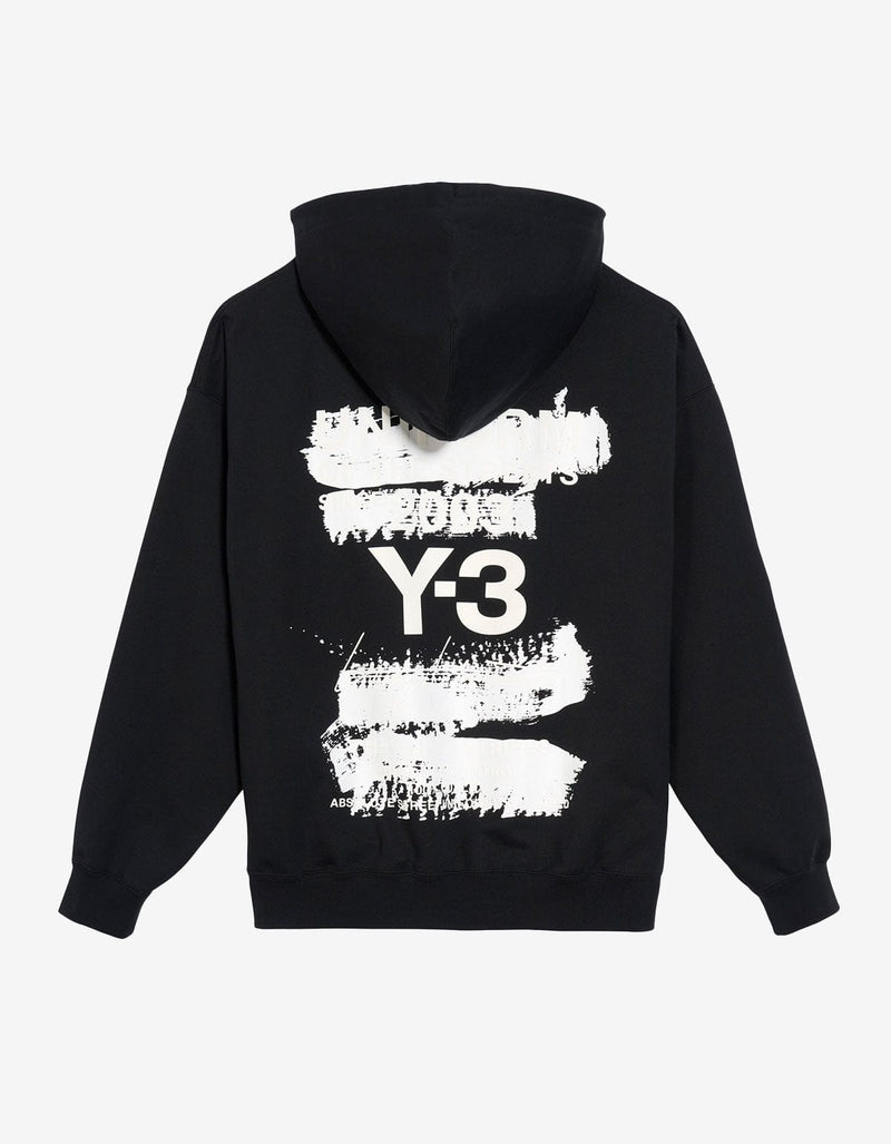 Y-3 Black Graphic Print Hoodie