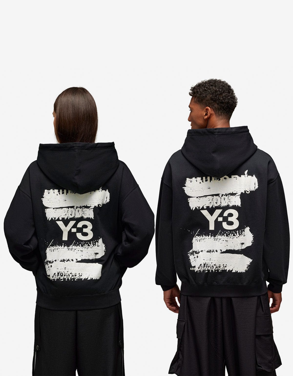 Y-3 Black Graphic Print Hoodie