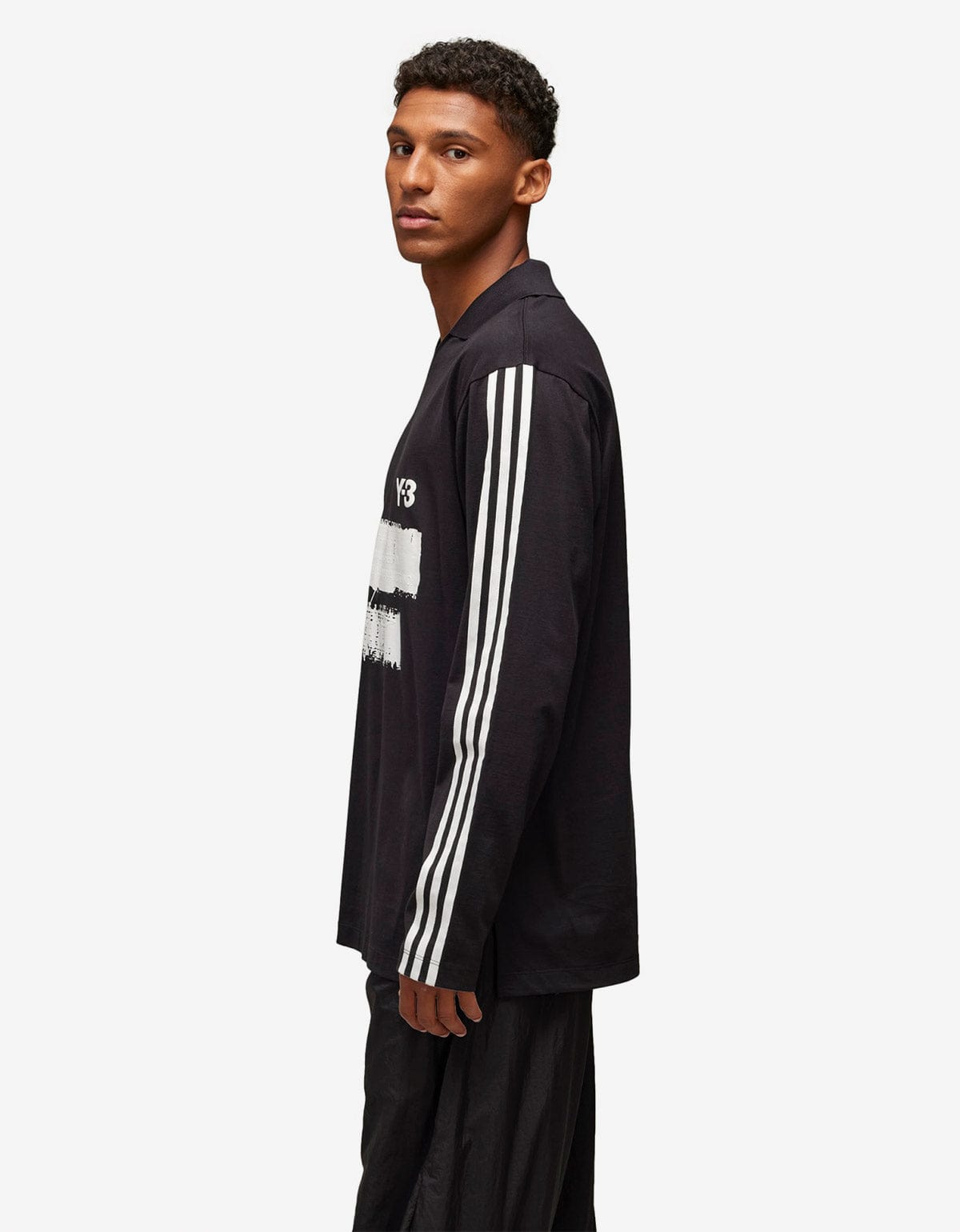 Y-3 Black Graphic Print LS T-Shirt