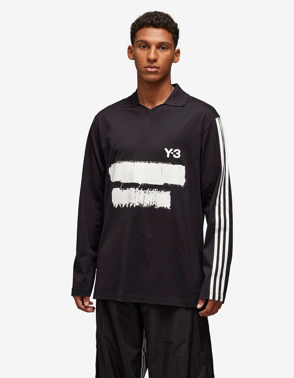 Y-3 Black Graphic Print LS T-Shirt