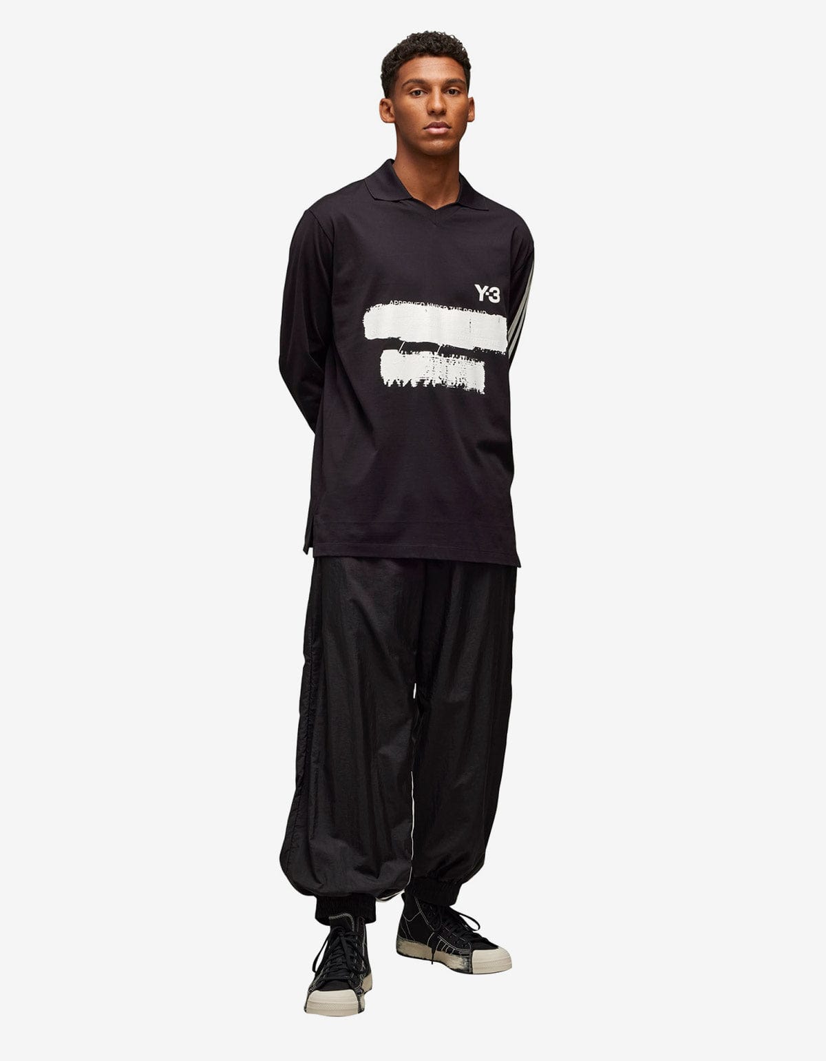 Y-3 Black Graphic Print LS T-Shirt