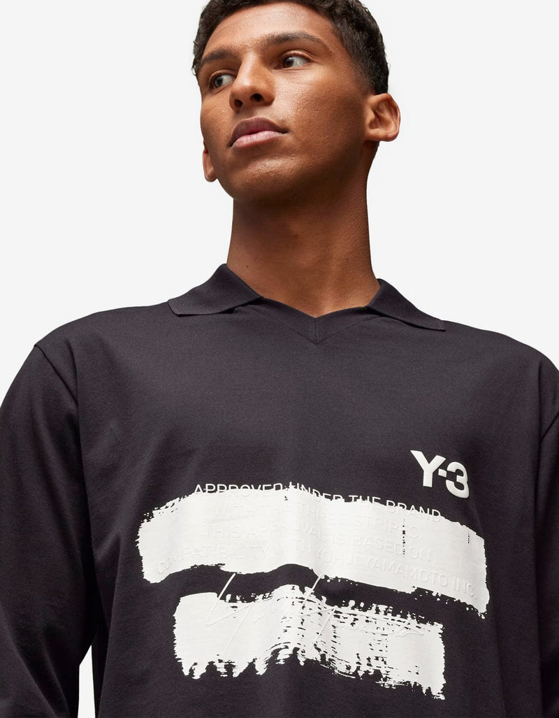 Y-3 Black Graphic Print LS T-Shirt