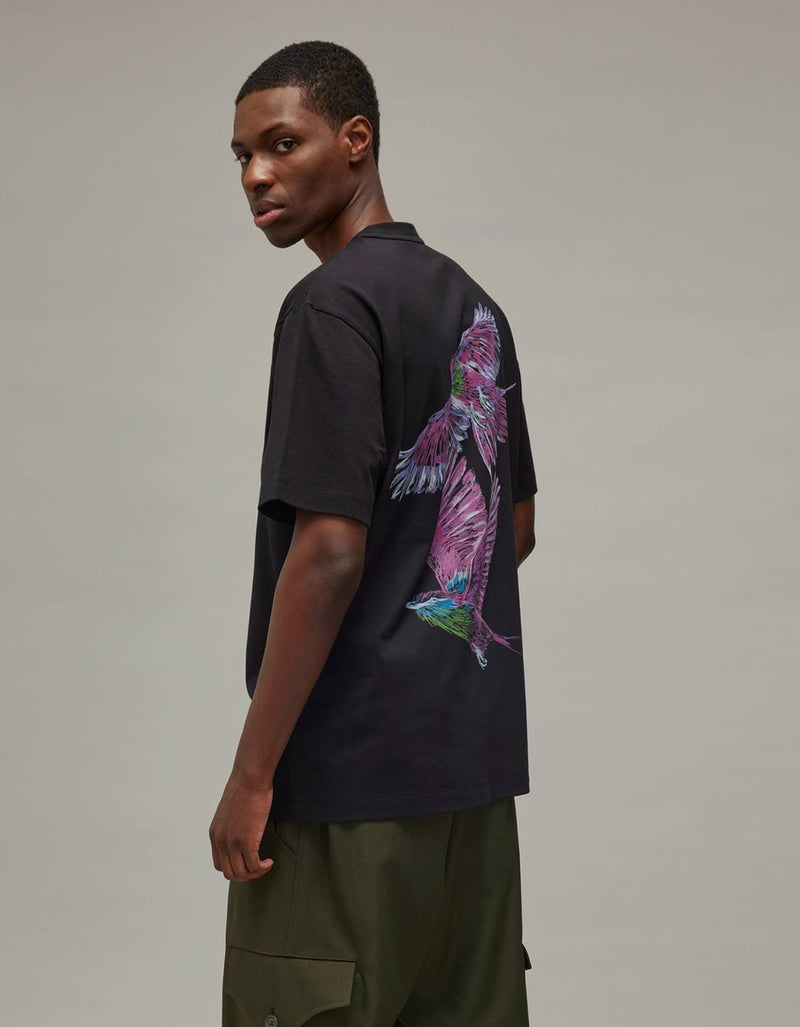 Y-3 Black Graphic Short Sleeve T-Shirt