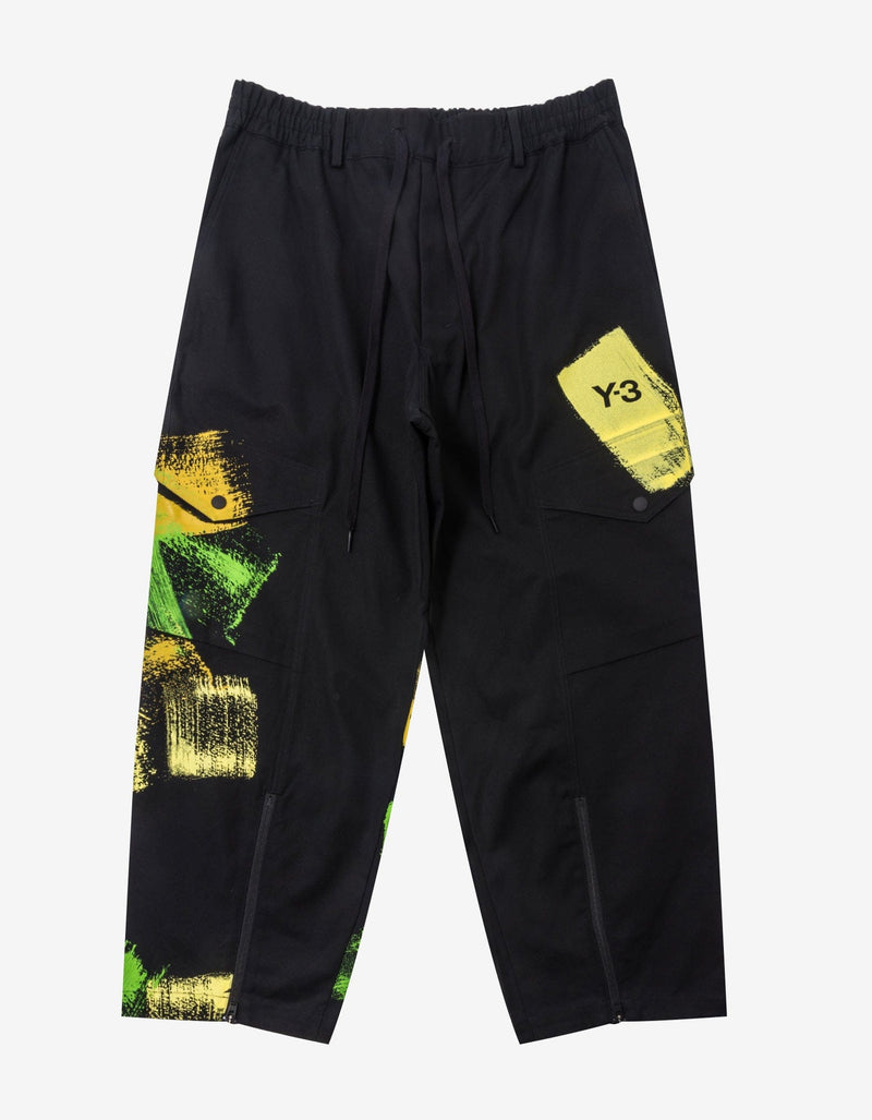 Y-3 Black Graphic Workwear Cargo Trousers