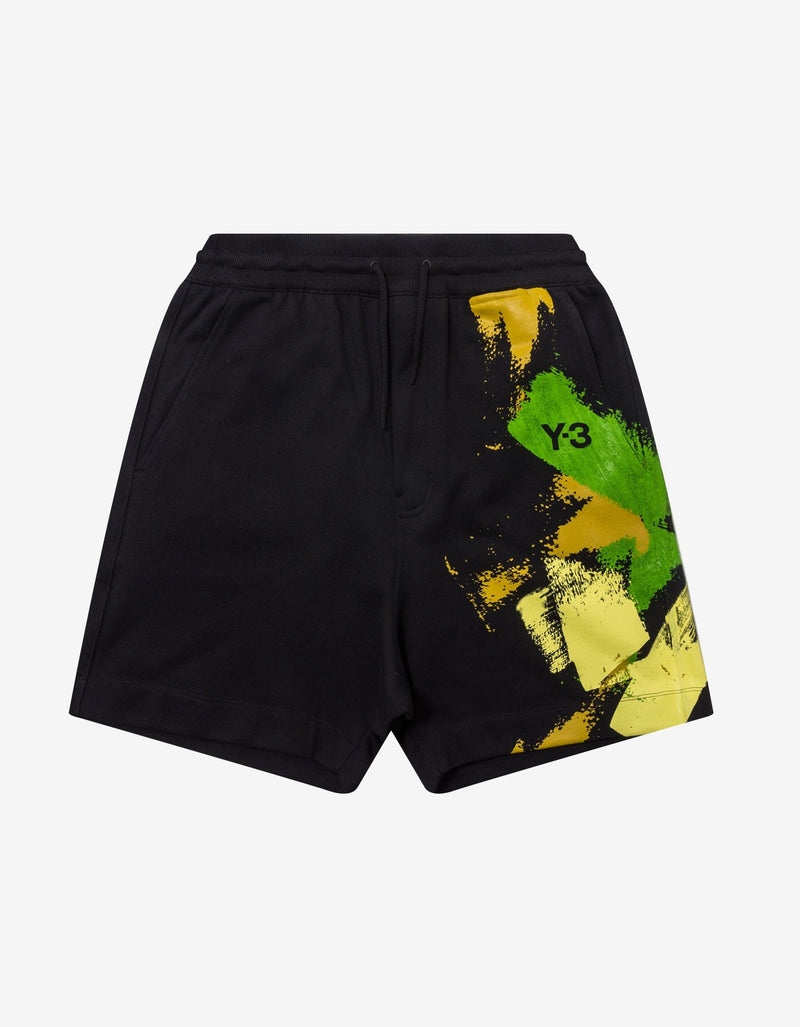 Y-3 Black Placed Graphic Sweat Shorts