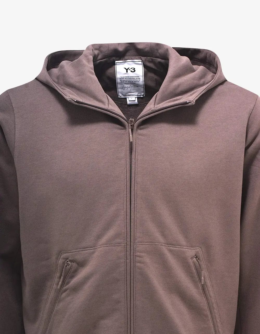 Y-3 Brown Classic DWR Terry Utility Zip Hoodie