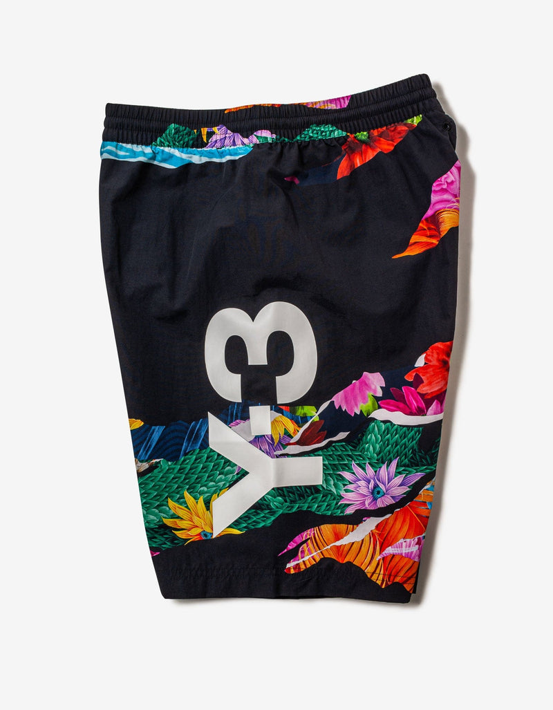 Y-3 CH2 Black Allover Print Swim Shorts