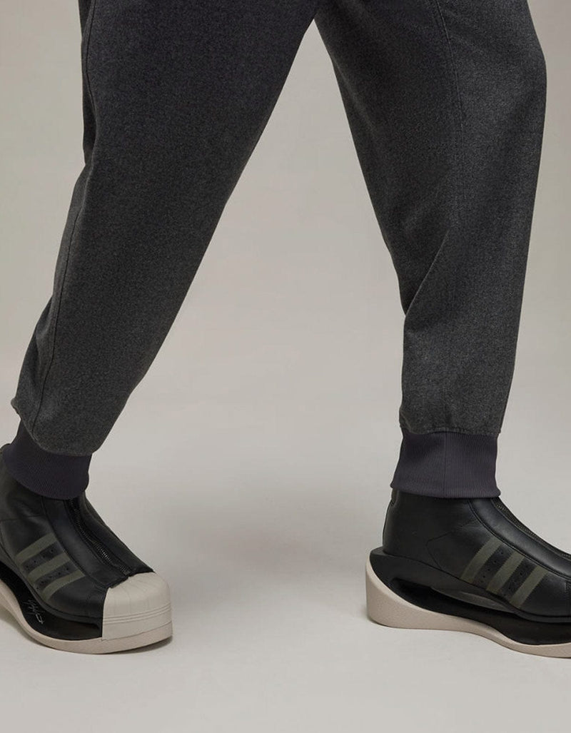 Y-3 Grey Wool Flannel Cuffed Pants