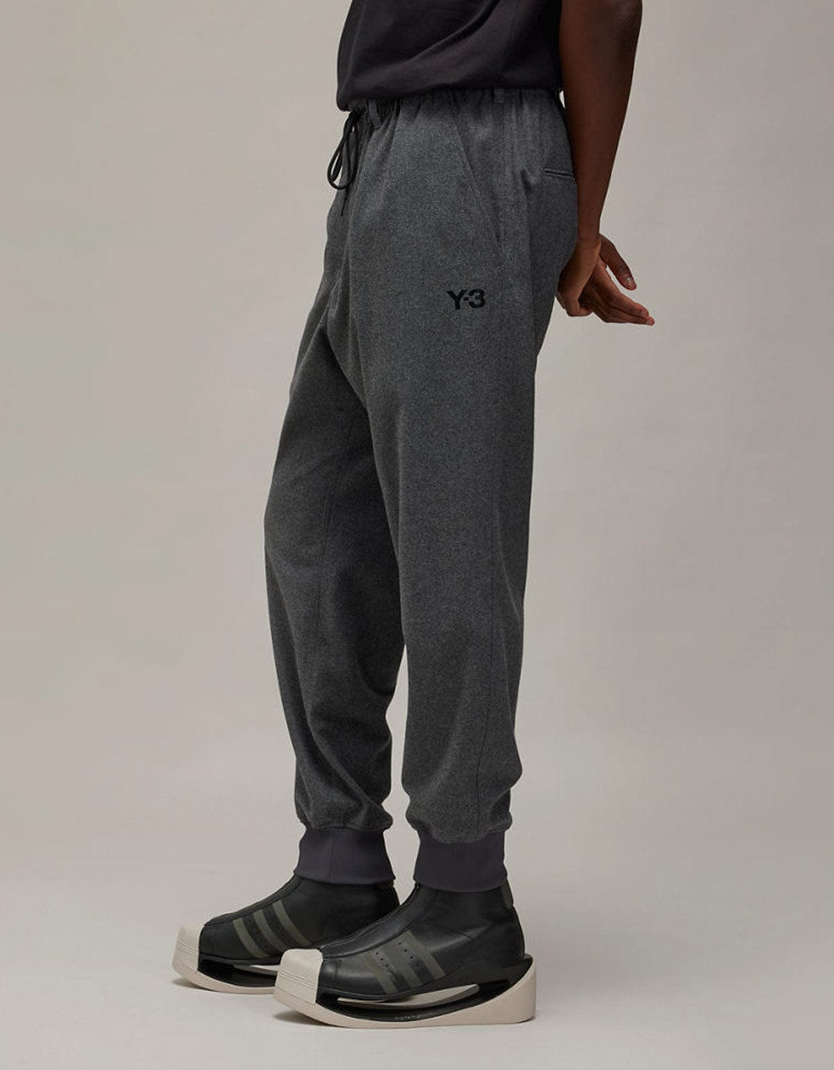 Y-3 Grey Wool Flannel Cuffed Pants