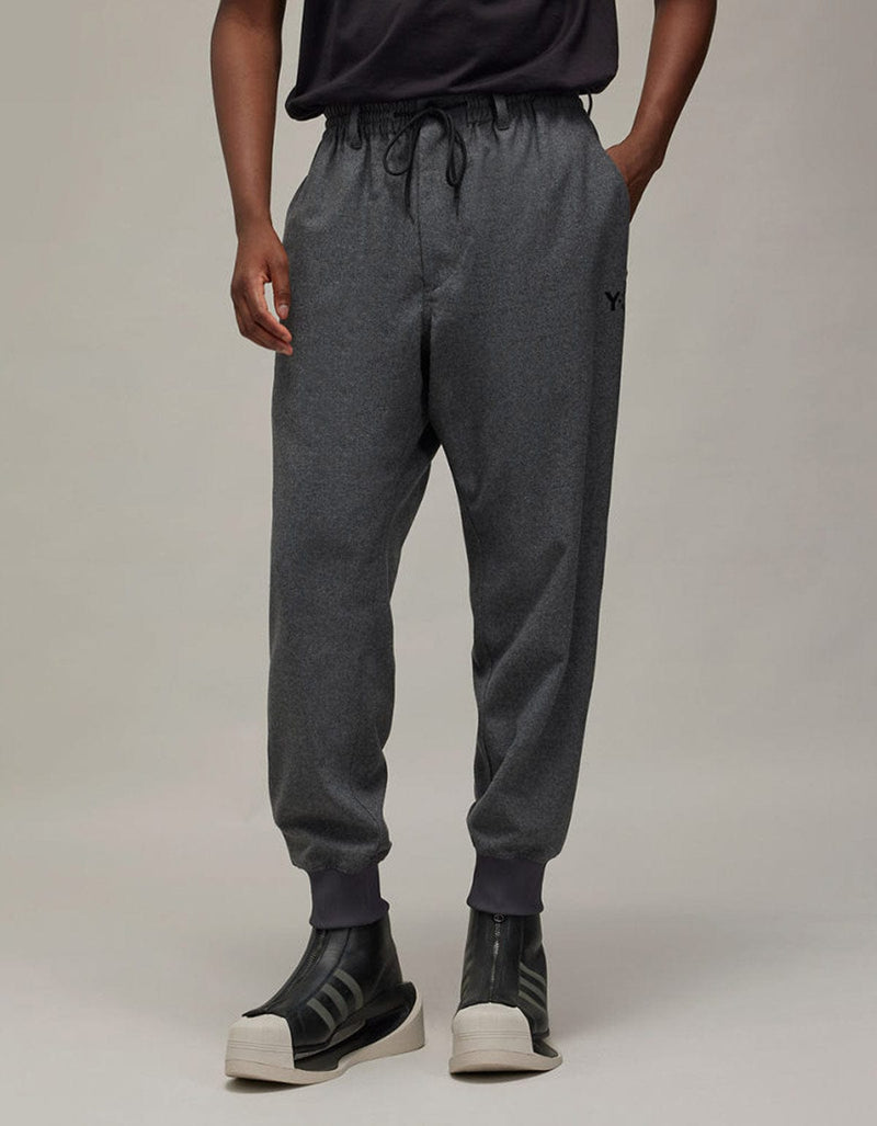 Y-3 Grey Wool Flannel Cuffed Pants