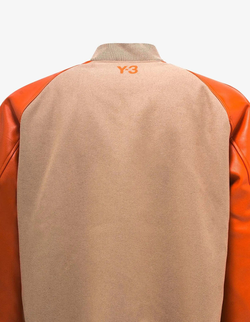 Y-3 Khaki and Orange Classic Varsity Jacket