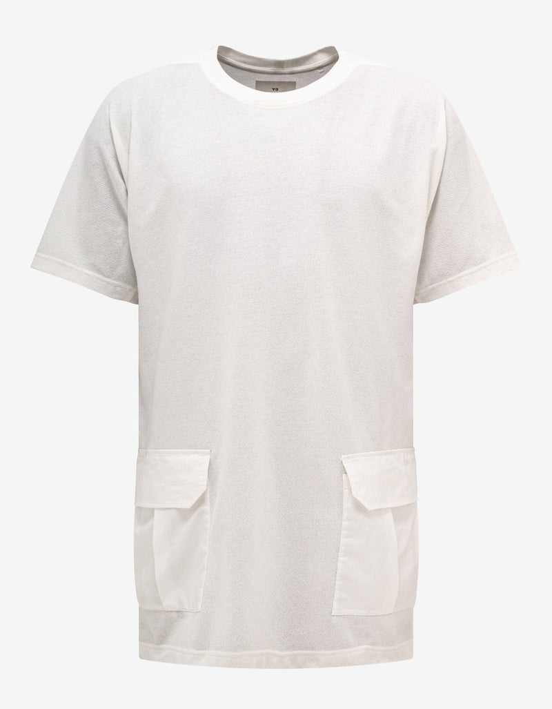 Y-3 Off White Crepe Jersey Pocket T-Shirt