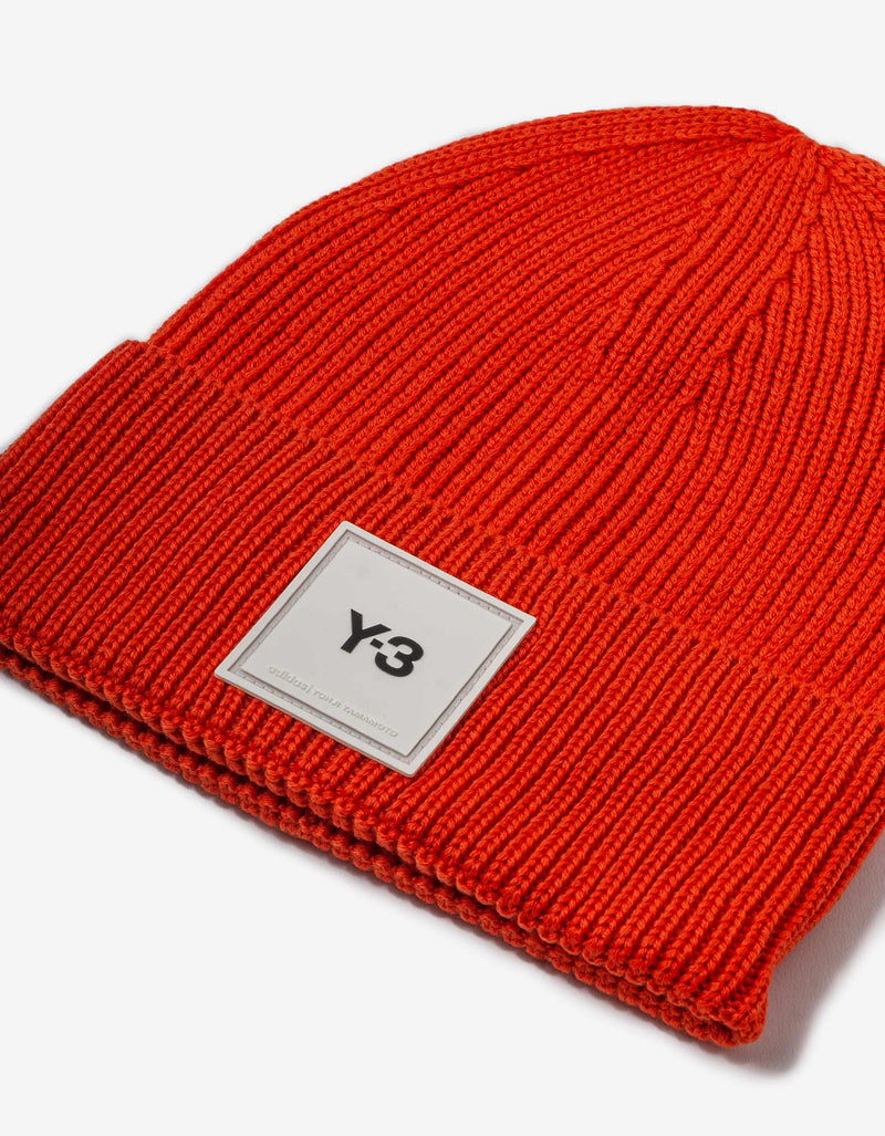 Y-3 Orange Classic Beanie Hat