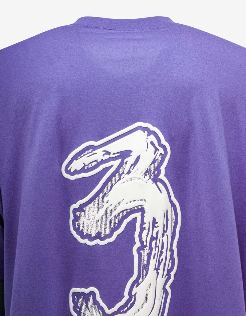 Y-3 Purple Logo Print Oversized T-Shirt