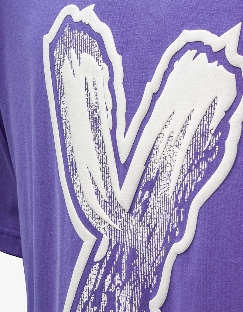 Y-3 Purple Logo Print Oversized T-Shirt