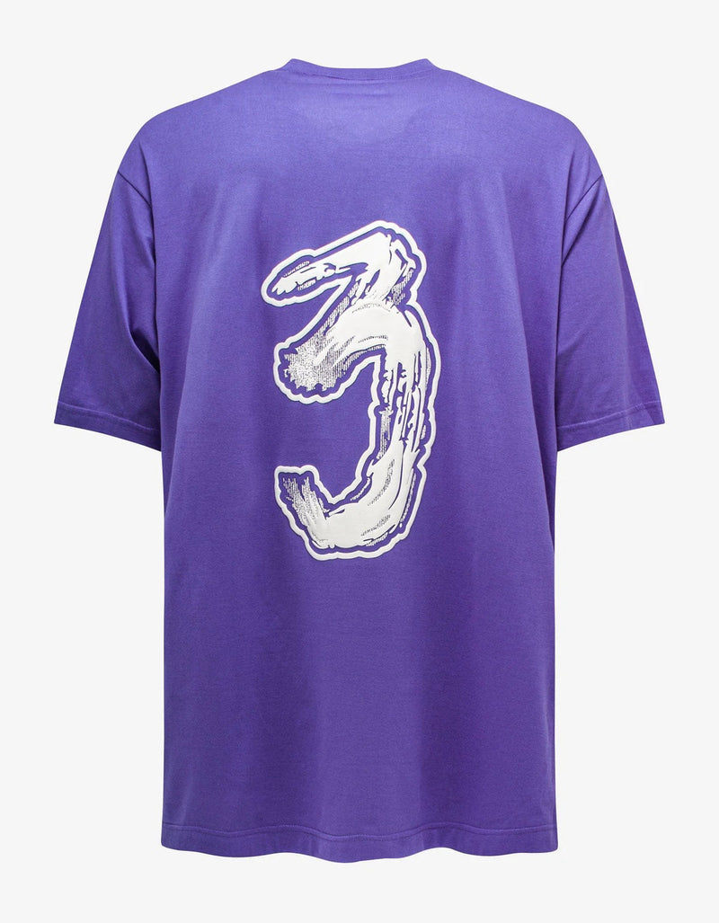 Y-3 Purple Logo Print Oversized T-Shirt