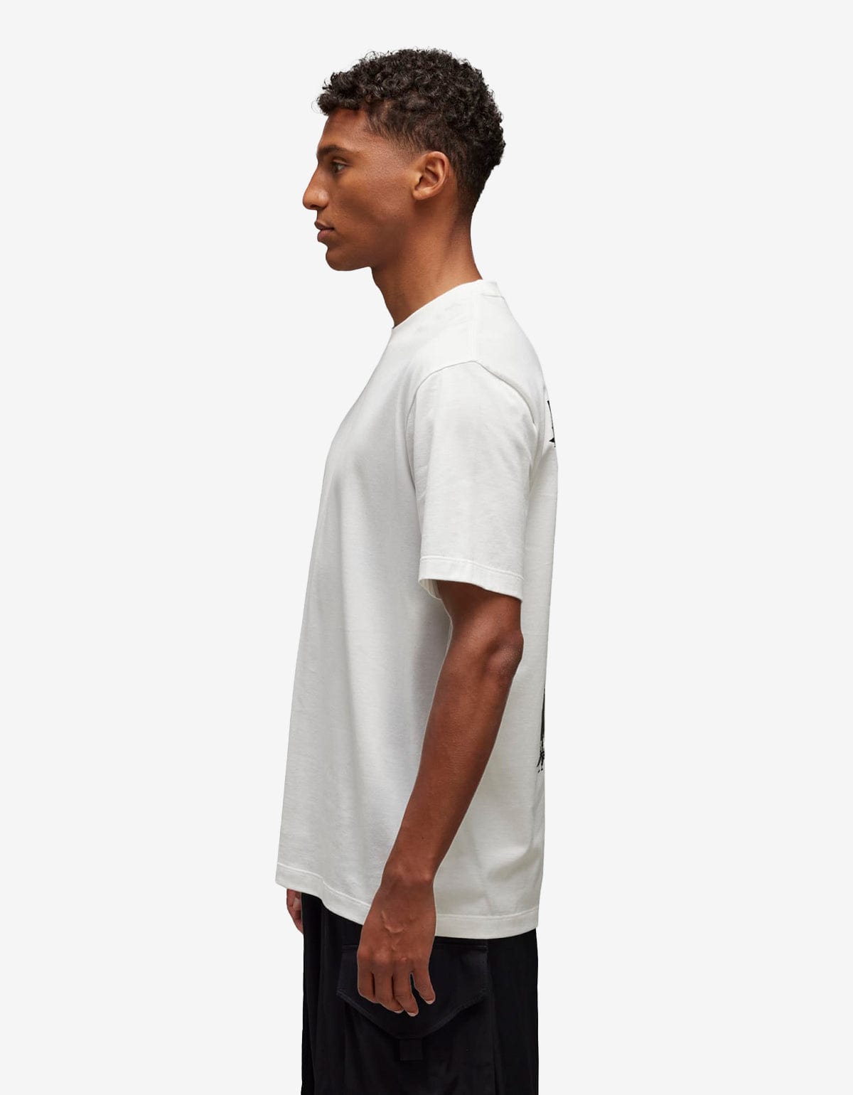 Y-3 White Graphic Print T-Shirt