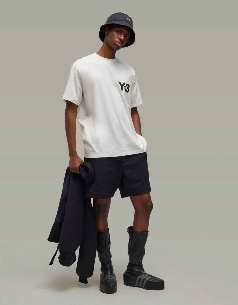 Y-3 White Logo Short Sleeve T-Shirt