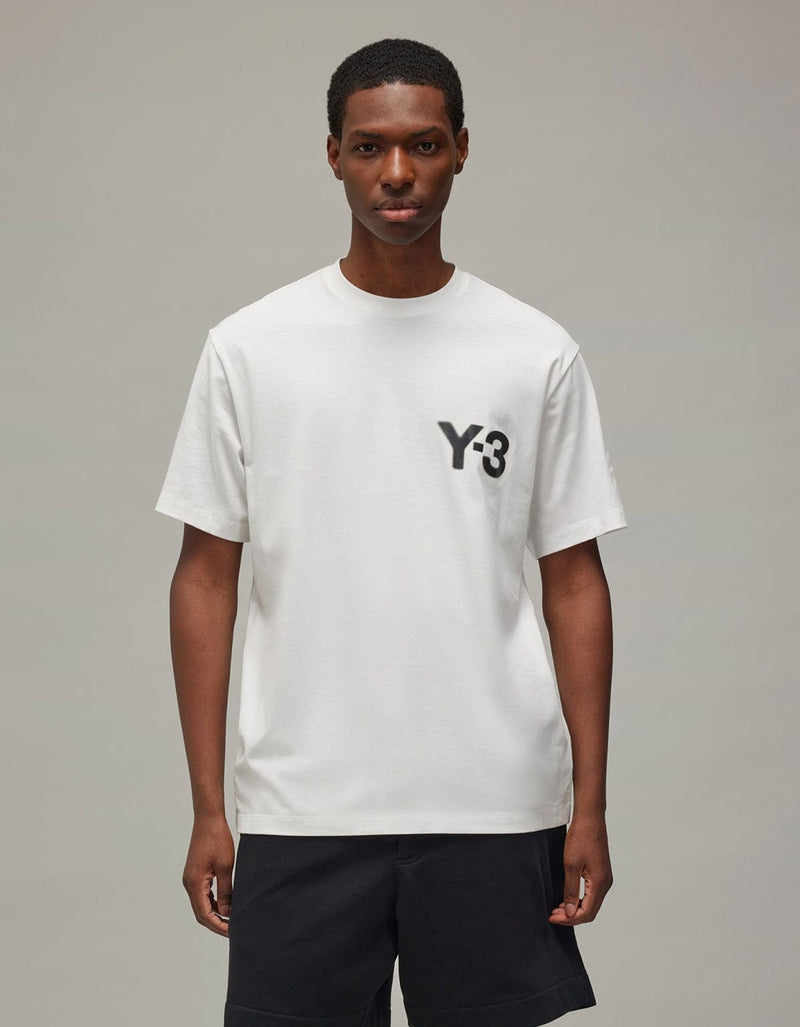 Y-3 White Logo Short Sleeve T-Shirt