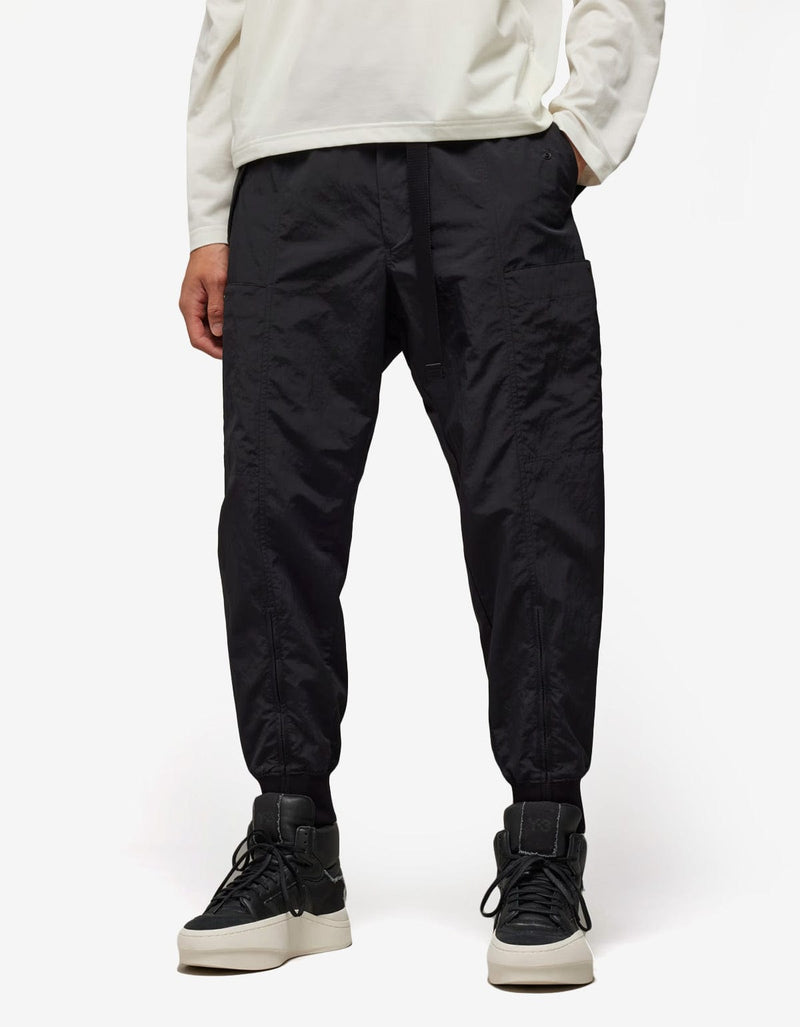 Y-3 Y-3 Black Crinkle Nylon Cuffed Pants