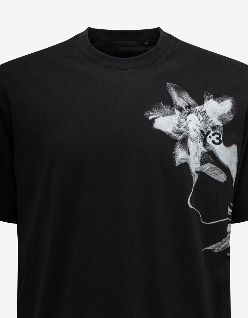 Y-3 Y-3 Black Floral Print T-Shirt