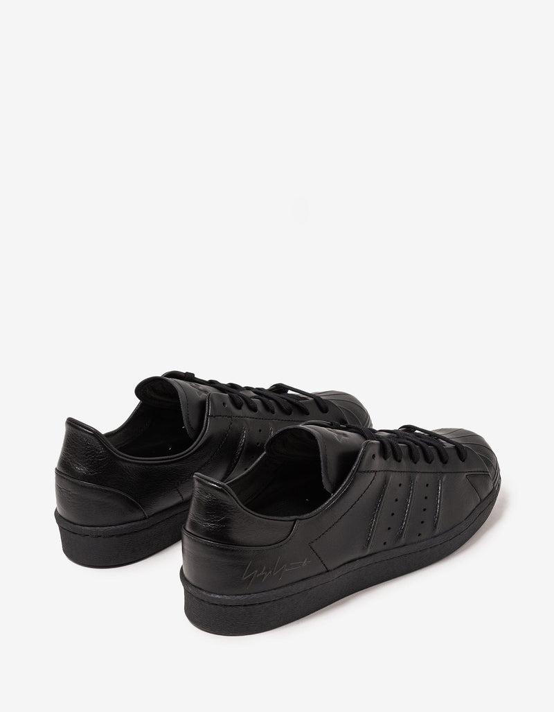 Y-3 Y-3 Black Leather Superstar Trainers