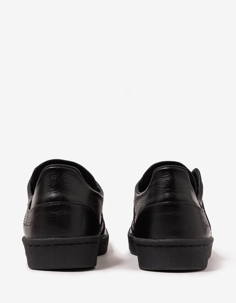 Y-3 Y-3 Black Leather Superstar Trainers