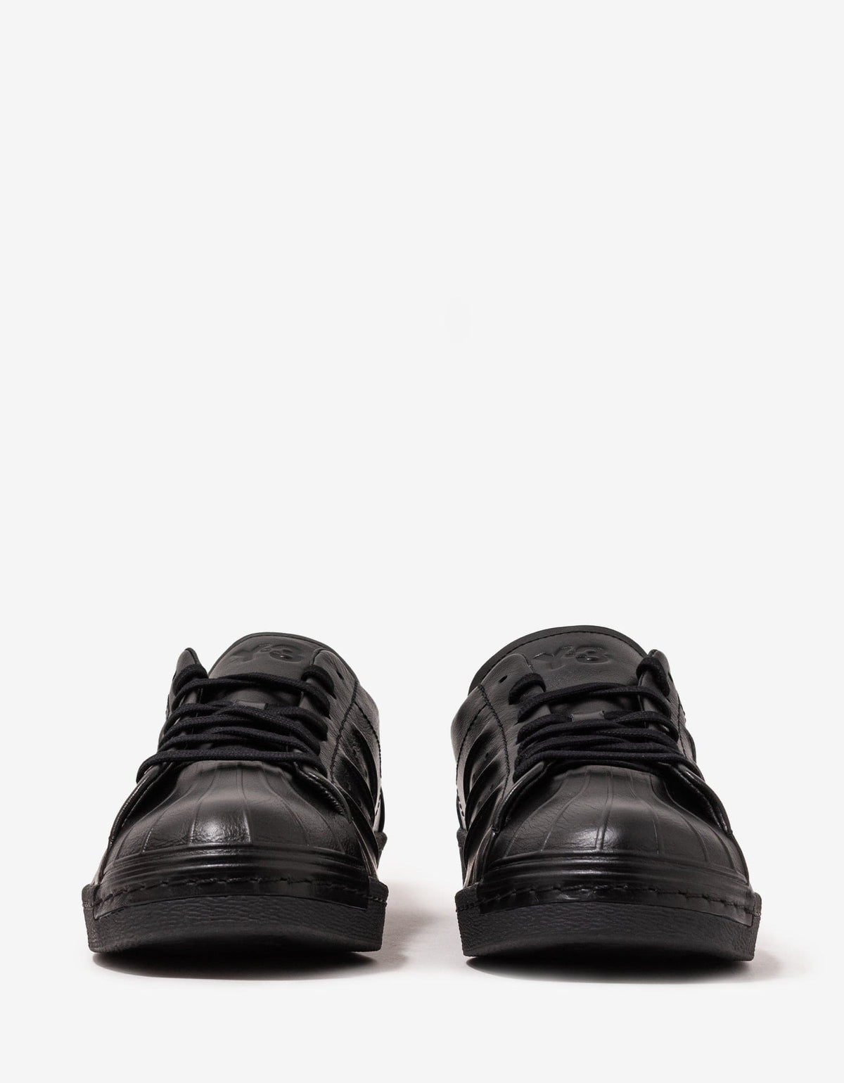 Y-3 Y-3 Black Leather Superstar Trainers