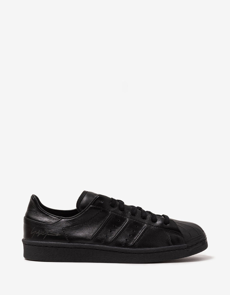 Y-3 Y-3 Black Leather Superstar Trainers