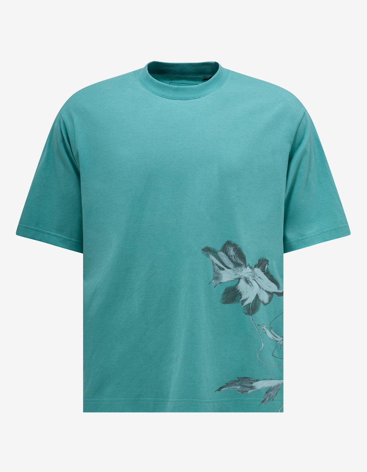 Y-3 Y-3 Blue Floral Print T-Shirt