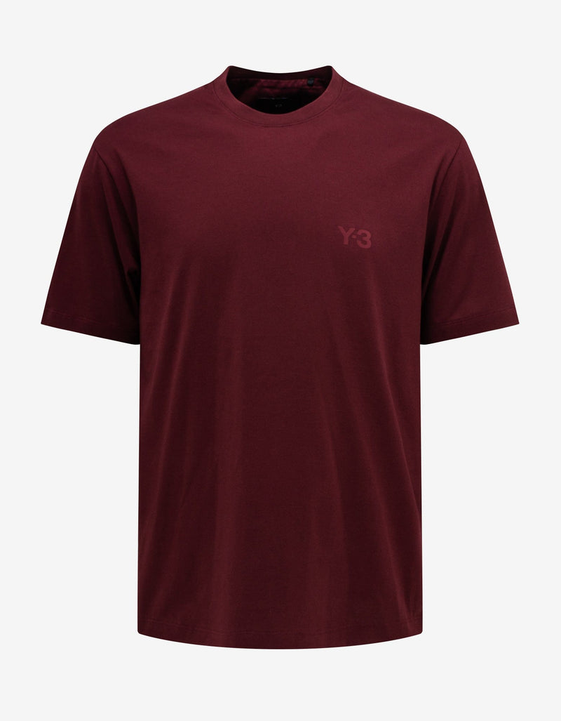 Y-3 Y-3 Dark Red Logo T-Shirt