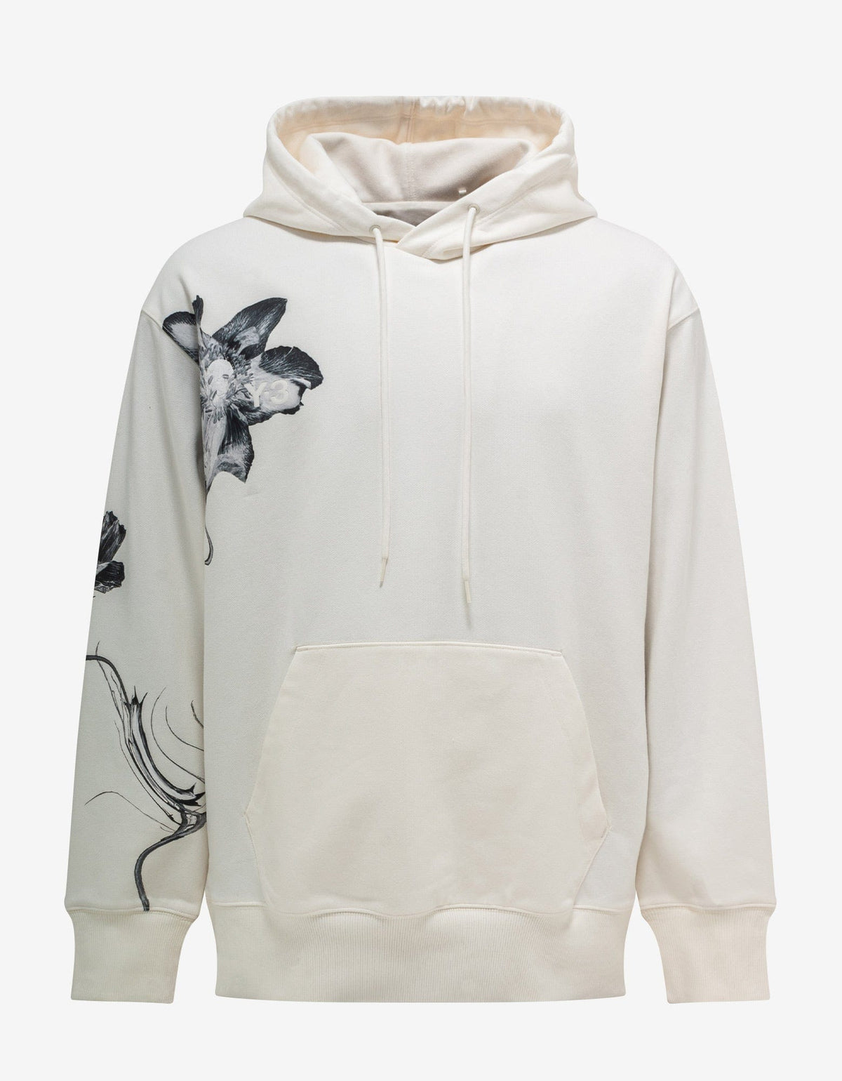 Y-3 Y-3 White Floral Print Hoodie