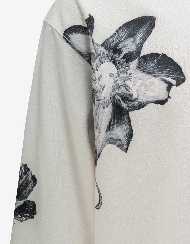 Y-3 Y-3 White Floral Print Hoodie